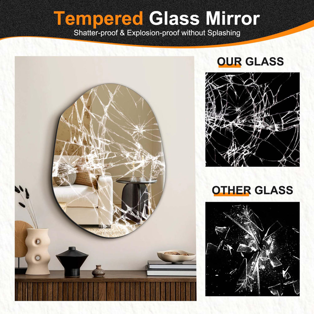 Irregular Wall Mirror, 24"x18"