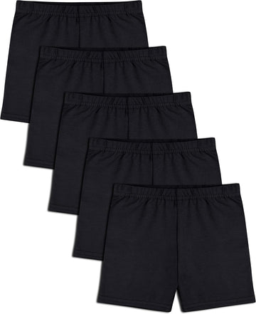5 Pack Girls Bike Shorts Cotton Cartwheel Shorts Under Dress