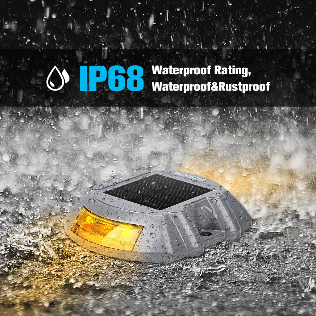 Solar Deck Driveway Dock Lights,Solar Pathway Lights,Warm 8 Pack