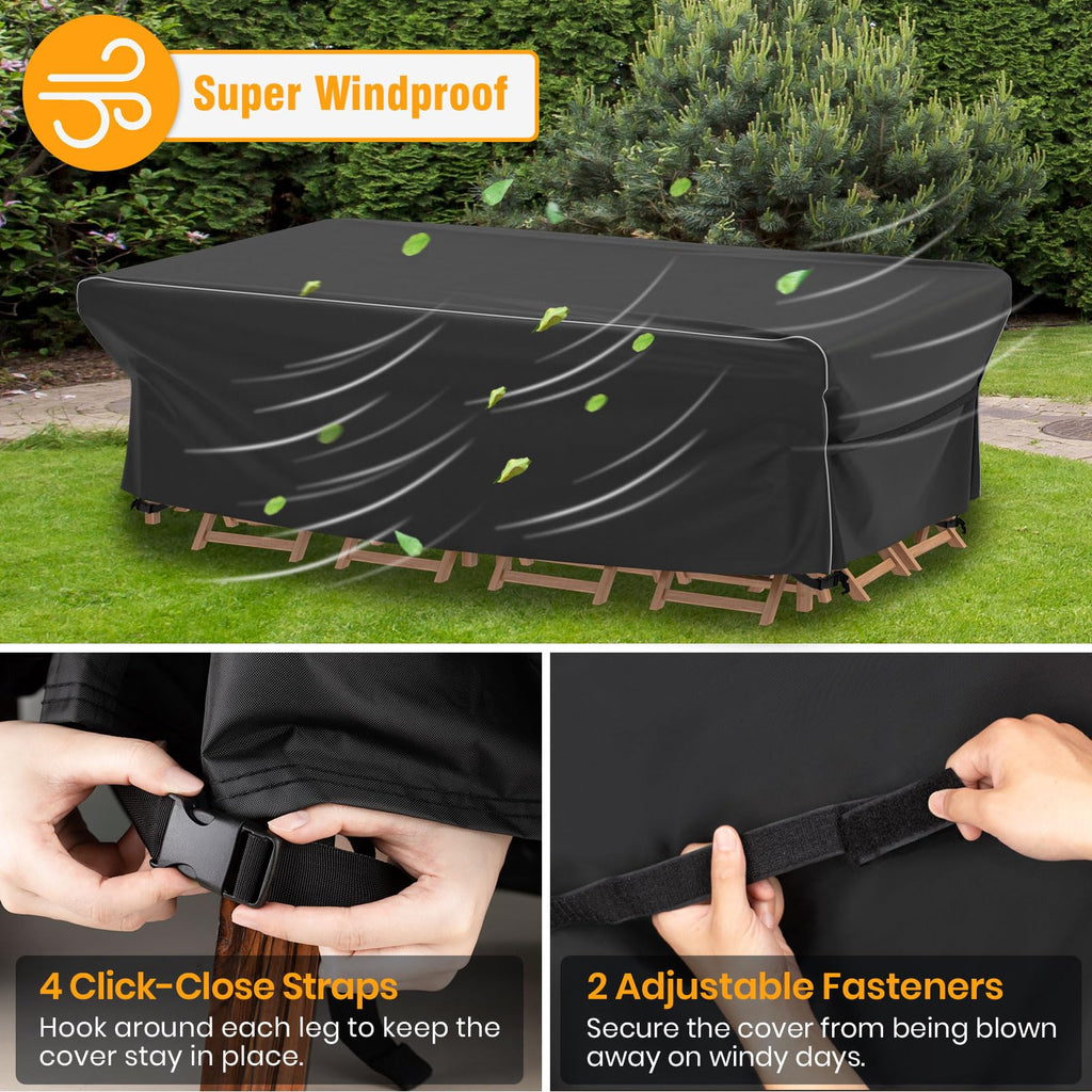 Patio Furniture Set Cover - Heavy Duty 420D Waterproof Weatherproof Sofa Couch Set Covers Garden Dining Table Chair