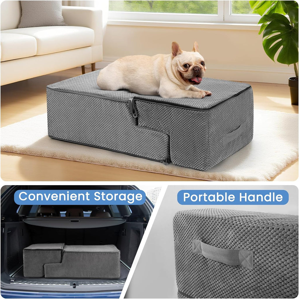 Dog Steps for Bed & Couch, 18.5" H 4-Step Pet Stairs for Small Dogs