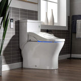 One Piece 1.1GPF/1.6 GPF Dual Flush Elongated Toilet with Advance Smart Toilet in White