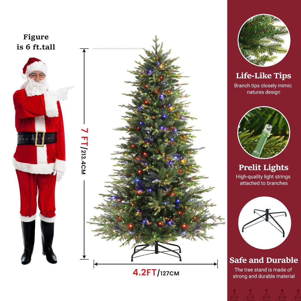7ft Prelit Artificial Aspen Christmas Tree with Remote Control