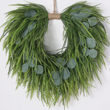 Artificial Eucalyptus & Saw Grass Wreath for Front Door Decor