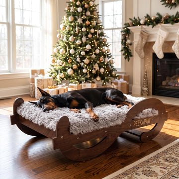 Wood Elevated Raised Dog Bed Frame Mat Set, 110lb