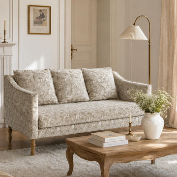 Farmhouse Small Couch Rural Loveseat 63" Long Floral Sofa