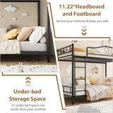 Bunk Bed Twin Over Twin with Ladder & Full Safety Guardrail