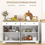 Sideboard Buffet Cabinet with Storage, 55" Modern Kitchen Cabinet with 4 Doors, 2 Drawers and 2 Adjustable Shelves