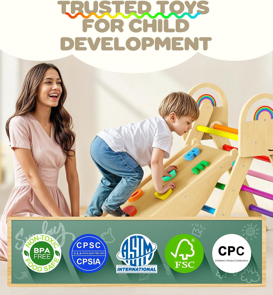 Triangle Set, in-1 Montessori Climbing Toy for Toddlers