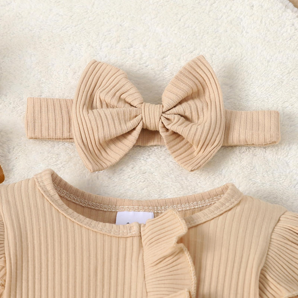 Newborn Baby Girl Romper Zip Ruffle Bodysuit One Piece Jumpsuit Baby Girl Clothes Coming Home Outfits