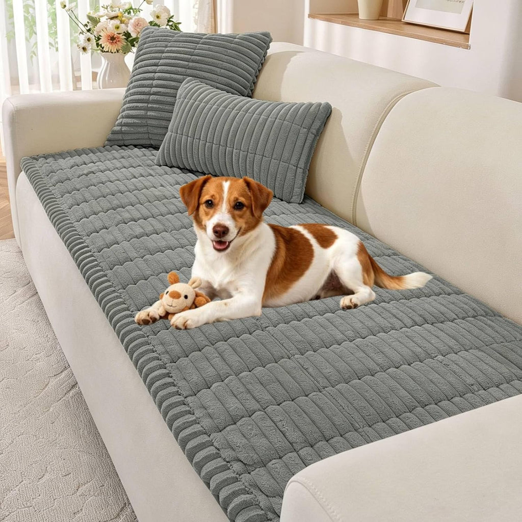 Fuzzy Pet Couch Covers for Dogs Non Slip Sofa Cover for Pets