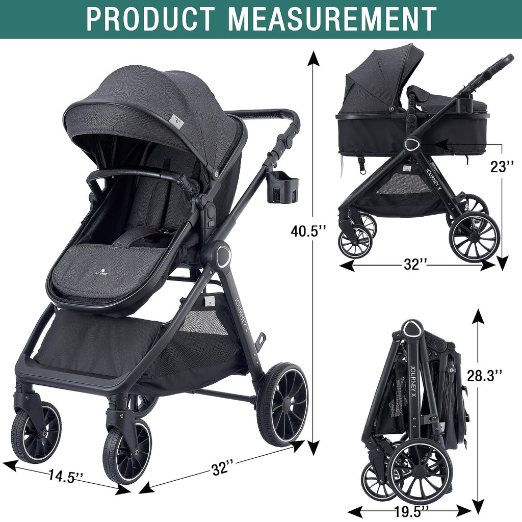 In-1 Convertible Baby Stroller for Newborn to Toddler