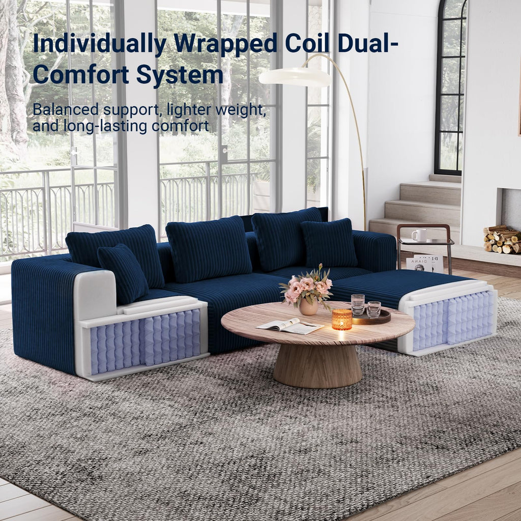 141-inch U-Shaped Modular Sectional Couch Sofa with 4 Ottomans