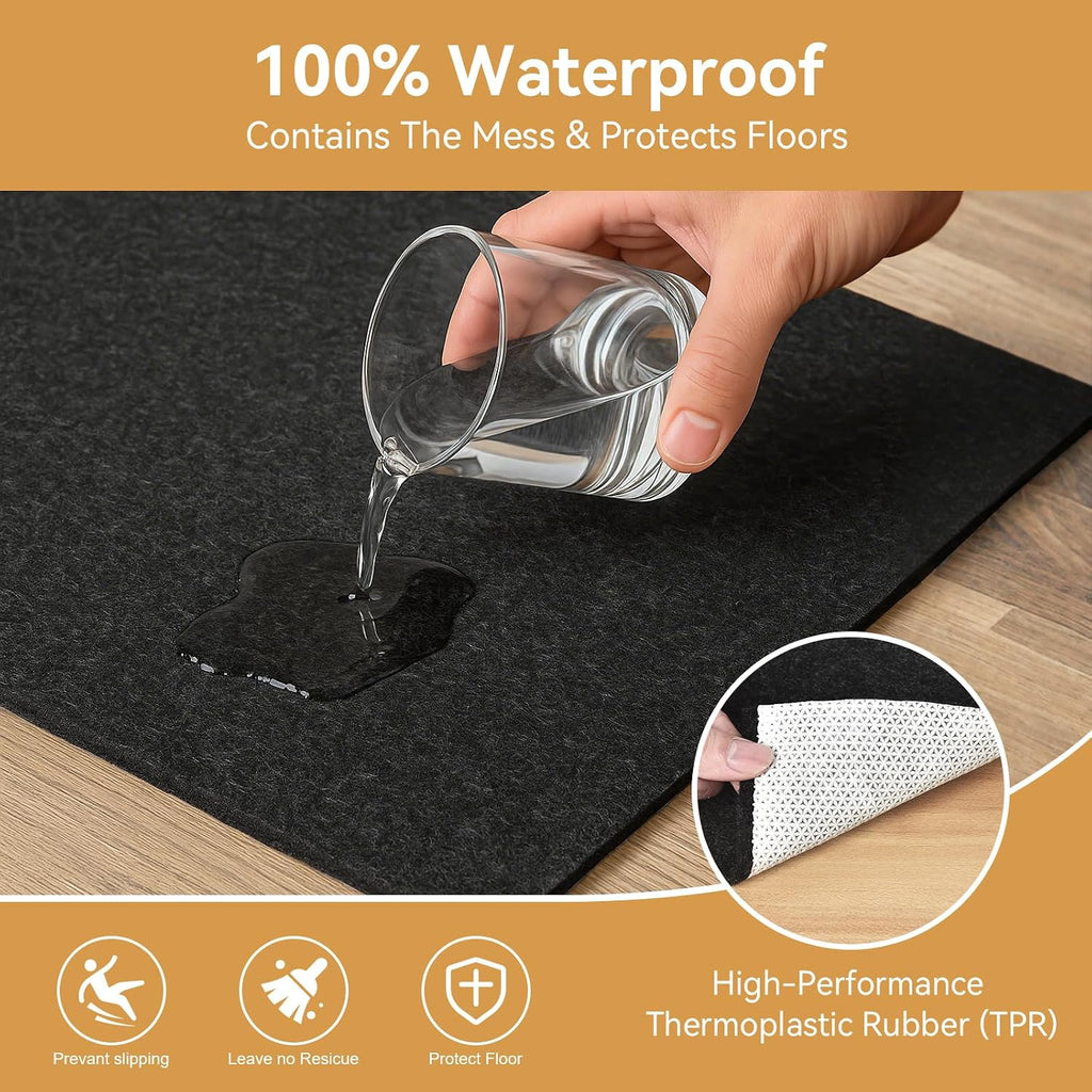 1/4" Thick Felt and Natural Rubber Backing Rug Pad - Non Slip Carpet Gripper for 2 x 8 Ft Area Rugs - Protective - Set of 16