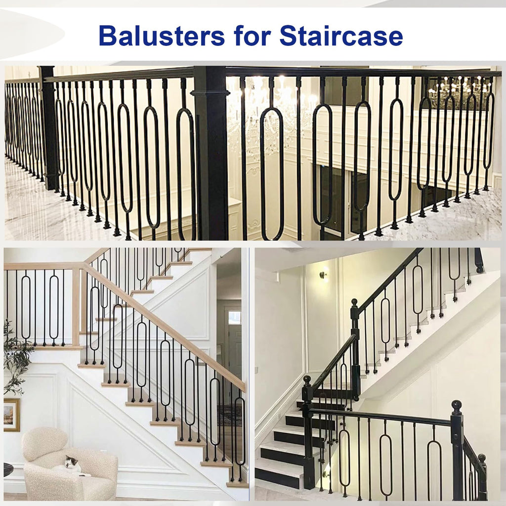 8-Pack Oval Balusters for Staircase 44''x1/2'' Square Balusters