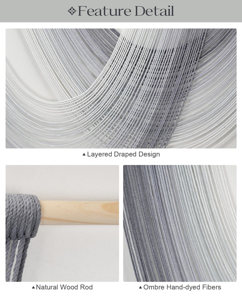 Large Macrame Wall Hanging, 59x39 Inch Boho Wall Hanging, Macrame Wall Art Hand-dyed Ombre Design Living Room