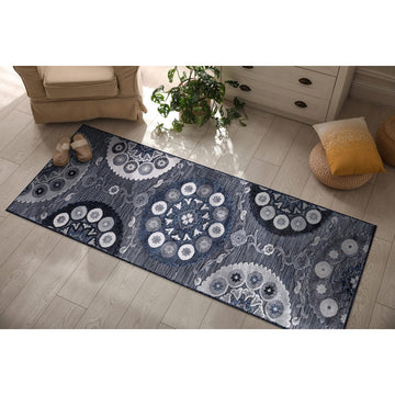 Runner Outdoor Rugs Oriental Retro Traditional Floral Medallion Area Rug Non-Shedding Stain Resistant Indoor