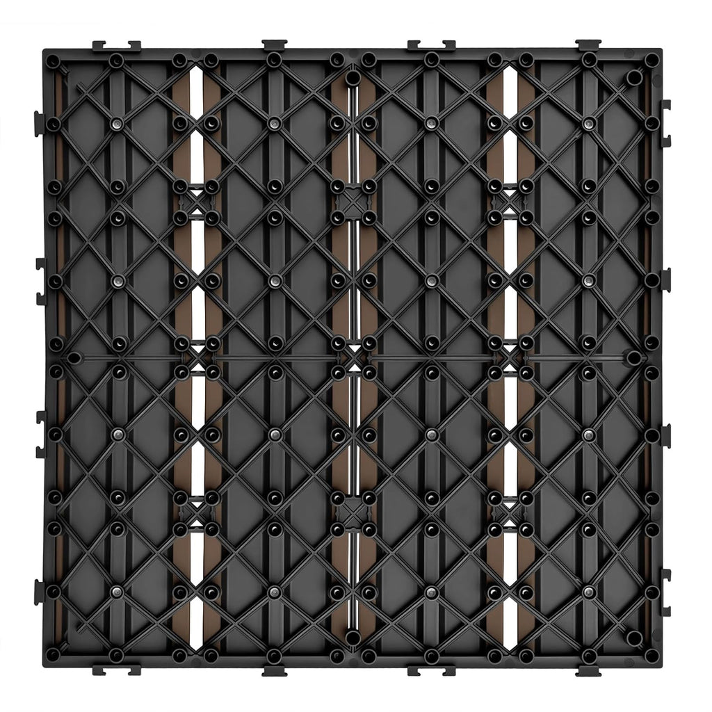 9 Pack Deck Tiles, 12''X 12'' Interlocking Deck Tiles All Weather Patio Flooring Outdoor Waterproof for Balcony Porch