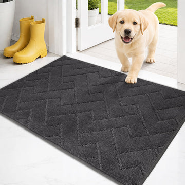 Dirt Trapping Door Mat Indoor Entrance, 20" x 31.5", Charcoal