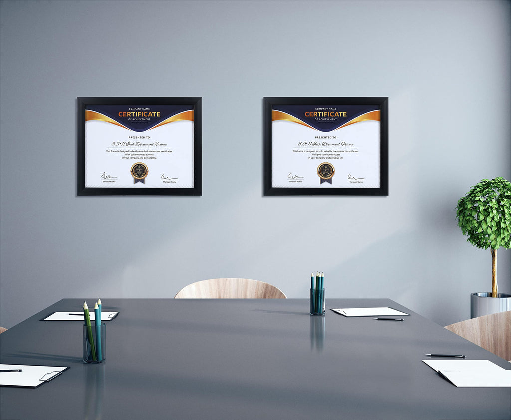 8.5x11 Picture Frame Certificate Document Frame 6 Pack Glass
