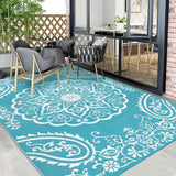 Waterproof Outdoor Rug 9x12, Reversible Plastic Straw Patio Camping Rug, Indoor Outdoor RV Mat Carpe