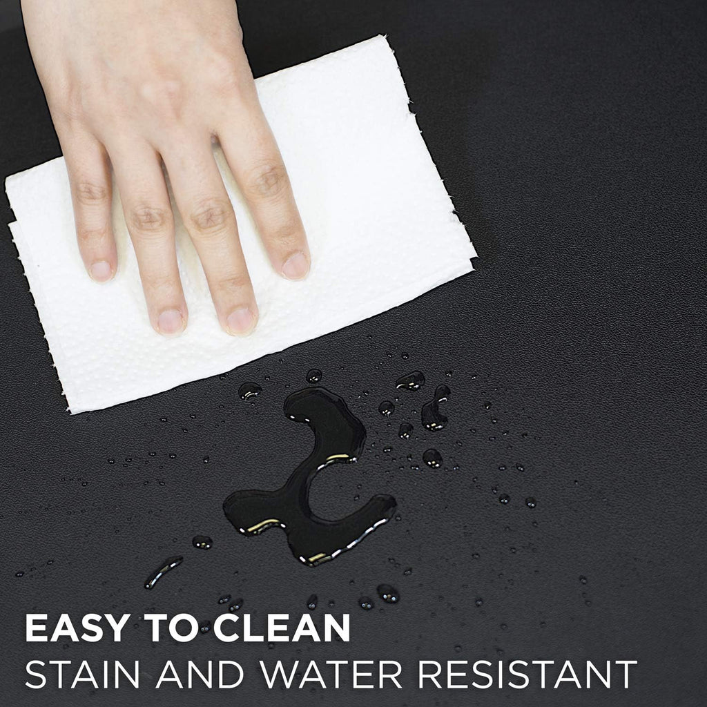 Anti Fatigue Floor Mat, 18x22, Black | Anti-slip, washable rubberized gel foam mat for standing desks, kitchens &