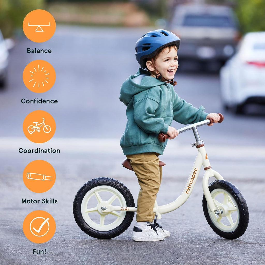 Cub Toddler Balance Bike for Ages 18 Months - 3 Years - 12in No-Pedal Beginner Bicycle with Adjustable Seat