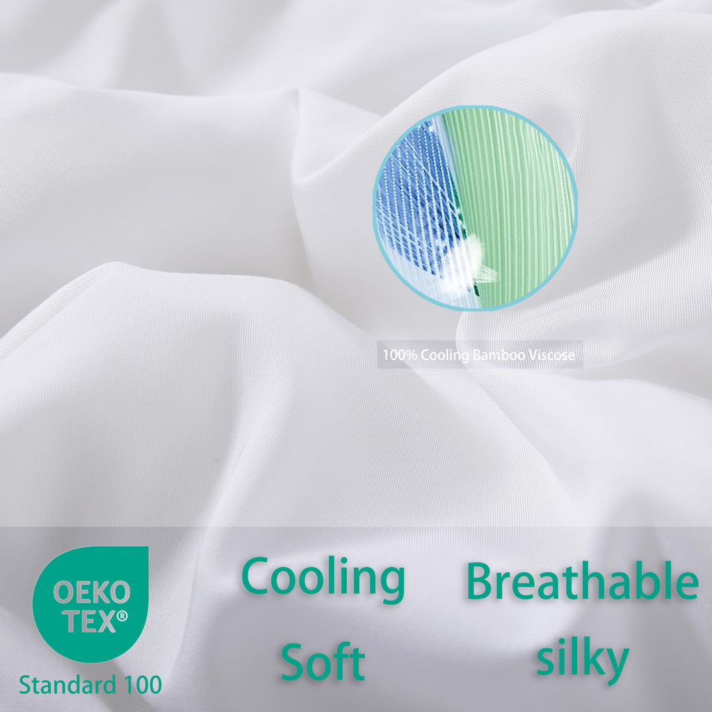 Bamboo Viscose Comforter Set Twin Size 2 Pieces - White