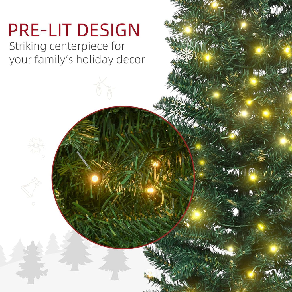 Pencil Christmas Tree,Artificial Pre-Lit Christmas Tree,Realistic Xmas Tree Artificial Holiday Decoration