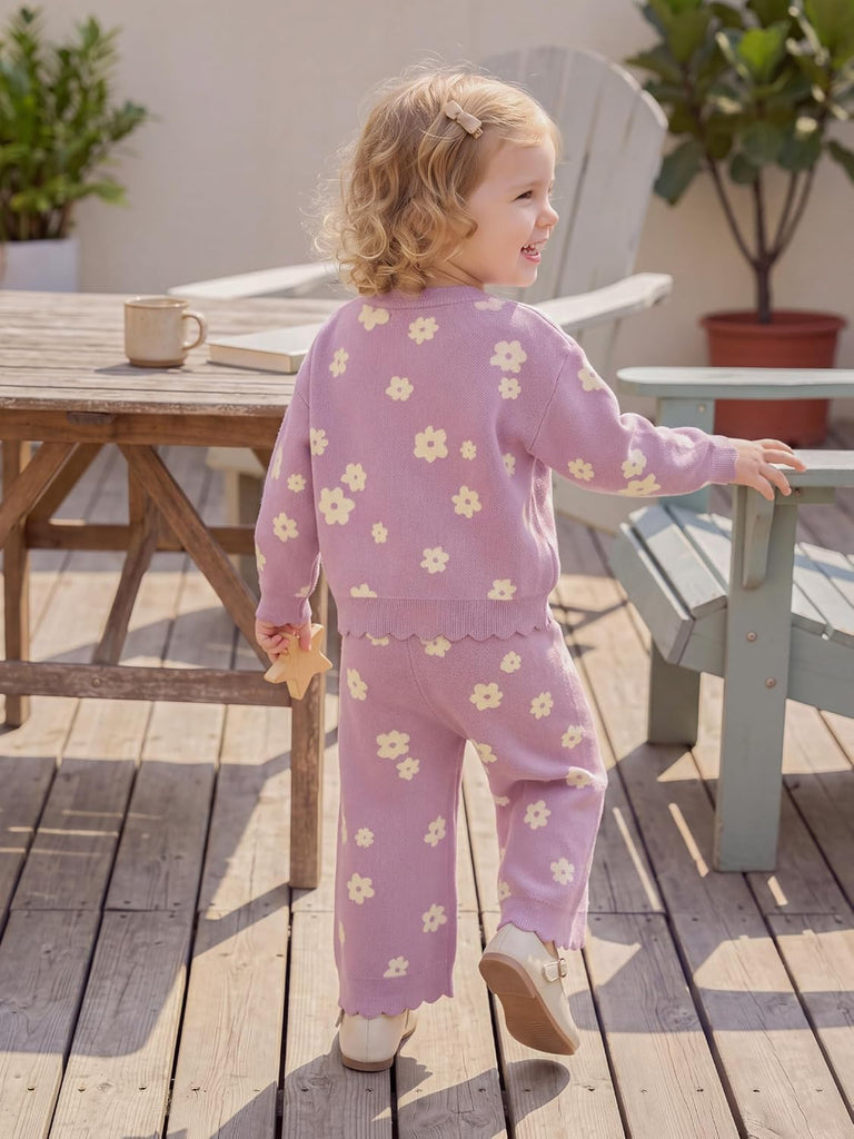 Toddler Girls Jacquard Sweater Set 2 Piece Outfit