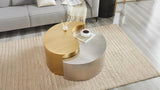 Modern Contemporary Luxury Ying-Yang, Entryway, Home & Office, Gold & Silver Dual Tone Coffee Table (Coffee Table