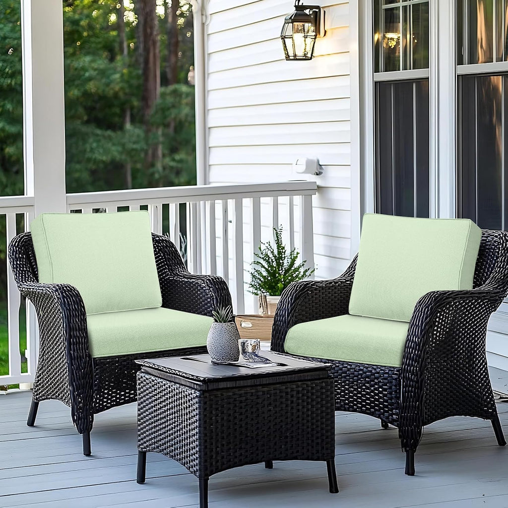 Outdoor Deep Seat Cushion Set 22x24 Inch, Water-Repellent & Fade-Resistant Patio Chair Cushions with Removable Cover