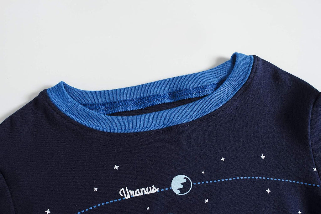 Boys Pajamas 100% Cotton Planet Pjs Toddler 2 Piece Sleepwear Kids Clothes Set