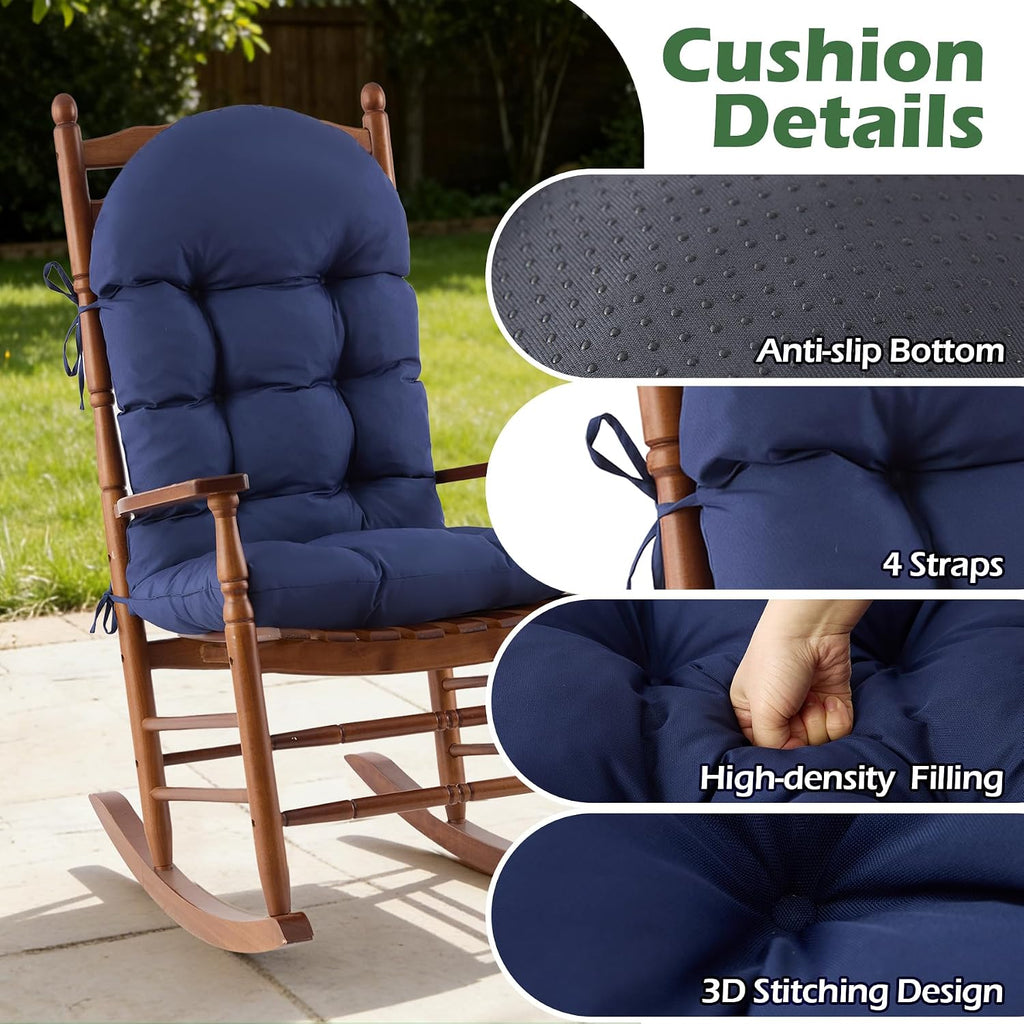 Rocking Chair Cushions, Indoor/Outdoor Adirondack Chair Cushion, Waterproof and Fade-Resistant Rocking Chairs Pads
