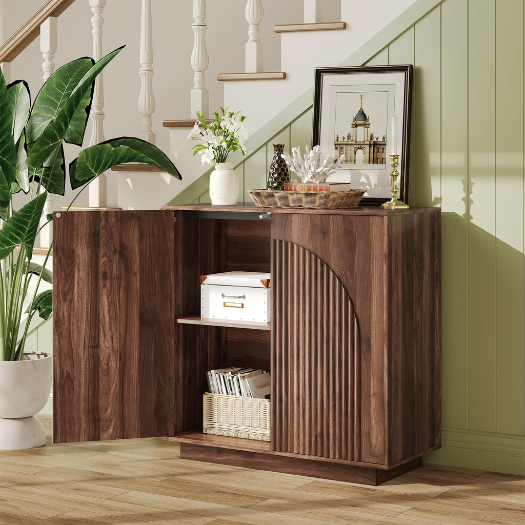 Buffet Cabinet, Sideboard Buffet Cabinet with Storage, Coffee Bar Cabinet, Push-to-Open Doors & Adjustable Internal