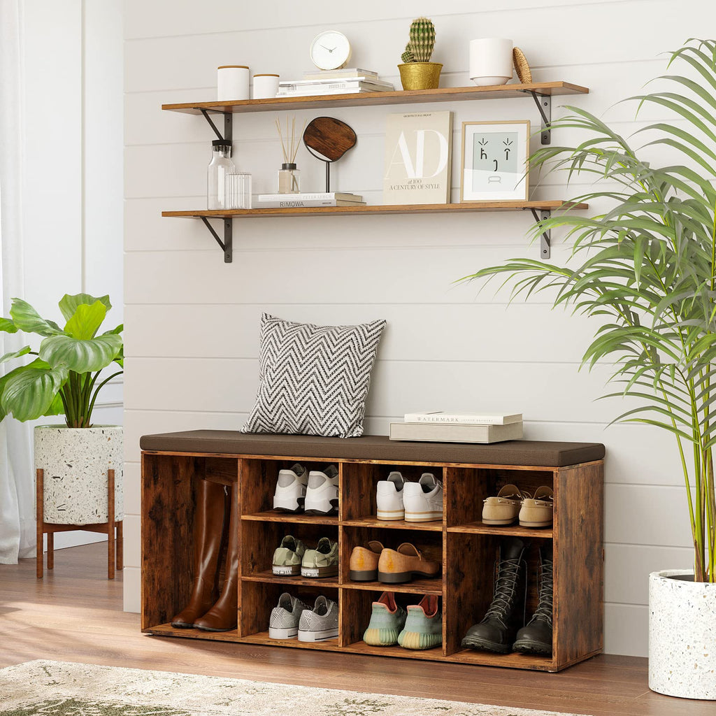 Long Wall Shelves, 47.3Inch Wooden Floating Shelves with Brackets