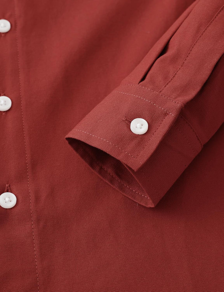 Boys Button Down Shirt Long Sleeve Oxford Dress Shirts Kids Collared