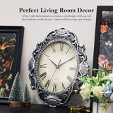 14 Inch Oval Rustic Wall Clock, Wall Clocks Battery Operated, Country Style Silent Non Ticking Clock