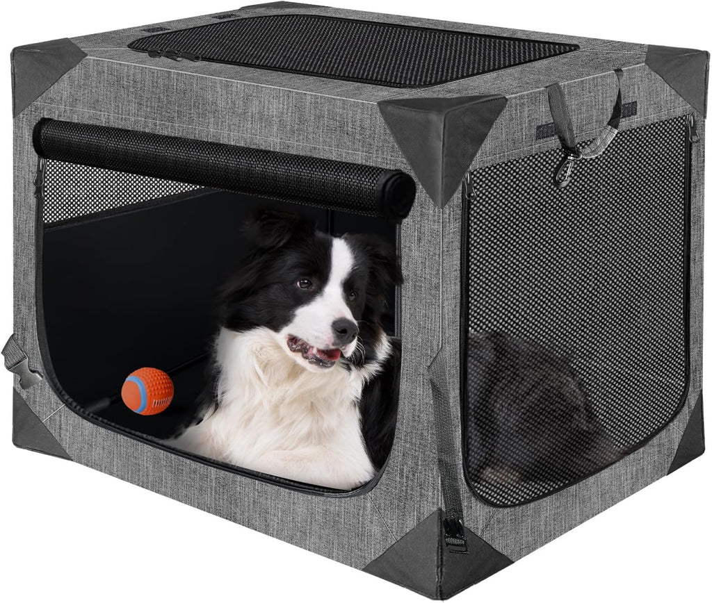Dog Crate, Collapsible Soft Travel Crate for Large Dogs (3 Year Warranty)