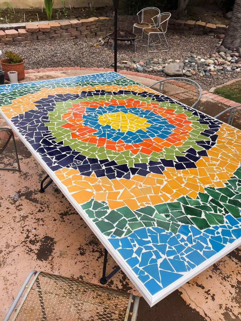 Broken Mosaic of 10 pounds in Mixed Solid Colors Talavera Mexican Handmade Tiles