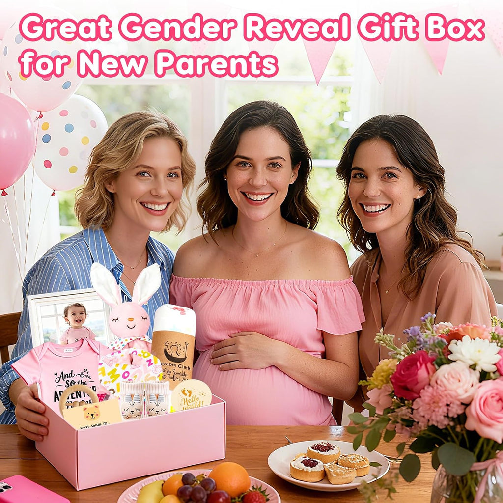 New Parents Gifts for Couples, First Time Mom & Dad Baby Girl Gift Basket, Baby Shower, Newborn, Congratulations