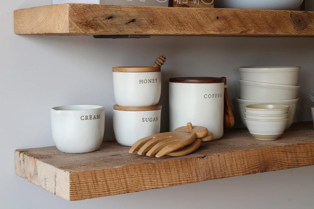 Deep Floating Shelves | Reclaimed Barn Plank Deep Floating Shelves with Low Profile Brackets | High Weight Capacity