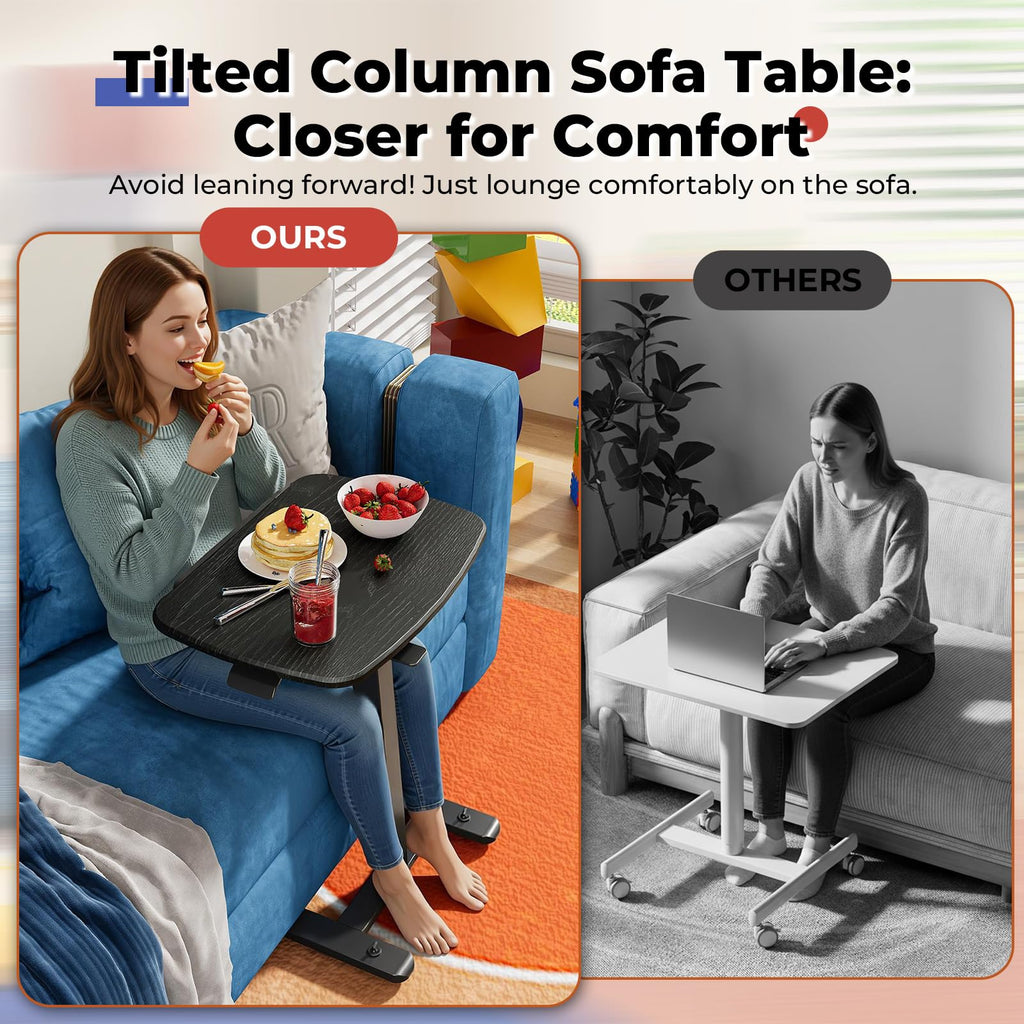 Low Height 90° Foldable Standing Desk, Small Mobile Laptop Desk