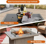 40" Propane Fire Pit Automatic Ignition, 55000 BTU Outdoor Fire Pit with Dust Cover, Rattan Rectangular Design Featuring Glass Windshield, Fire Pit - Image 3