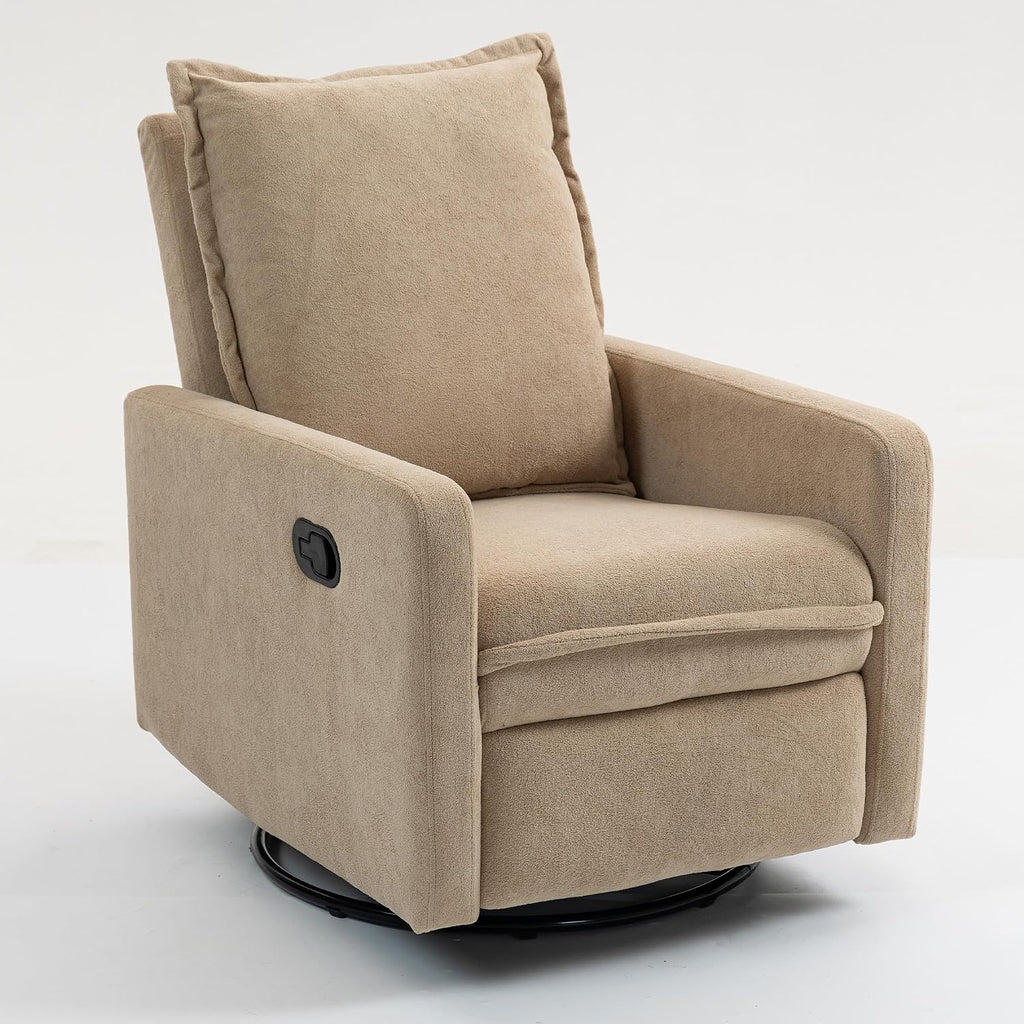 Modern Manual Reclining Chair Glider Rocker Chair with Swivel Bedroom, Manual Lovely Recliner Armchair Boucle