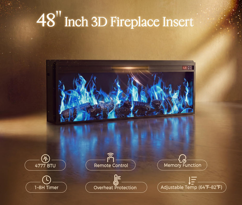 70'' with 48'' Electric Fireplace