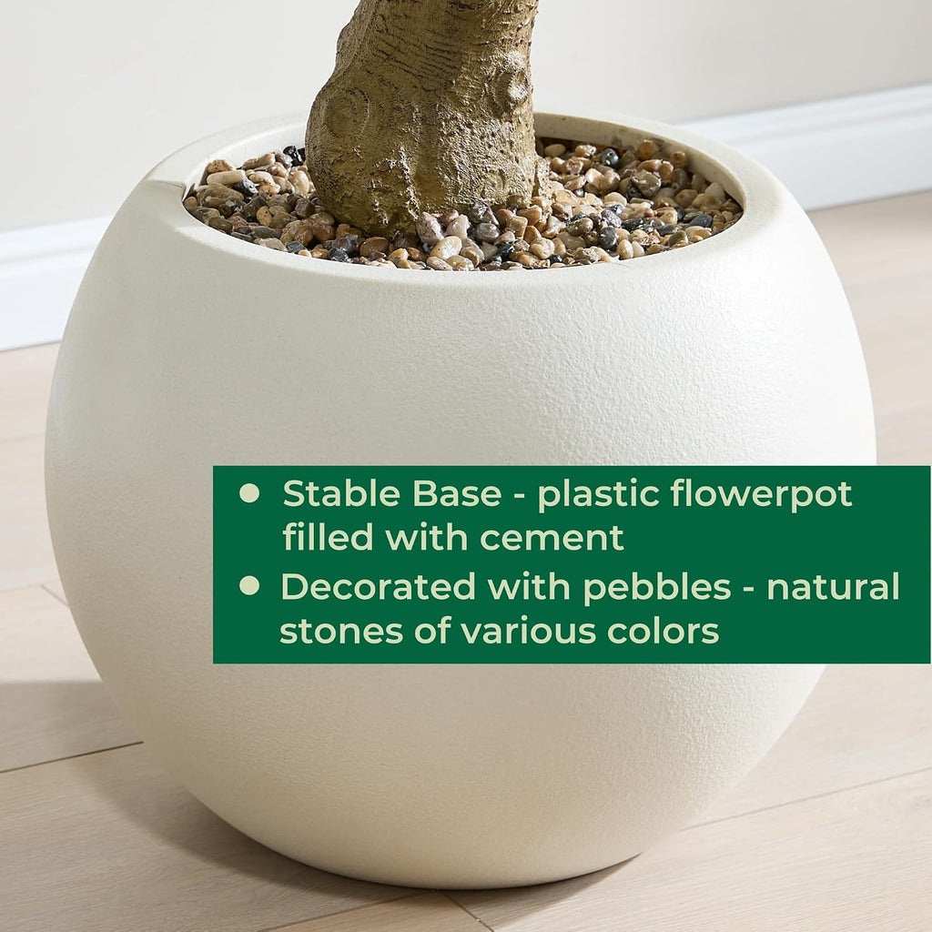 7.5 FT Large Luxury Artificial Olive Tree with Decorative White Pot