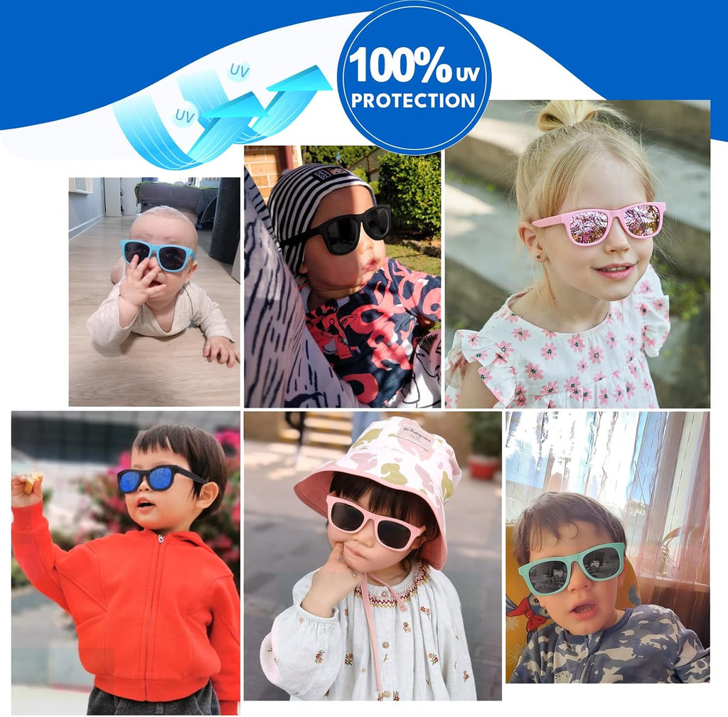 Pack Toddler Polarized Sunglasses UV400 with Strap