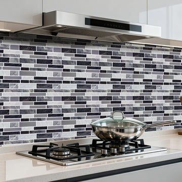 10-Sheet Peel and Stick Backsplash Waterproof Oil-Proof Wall Tiles