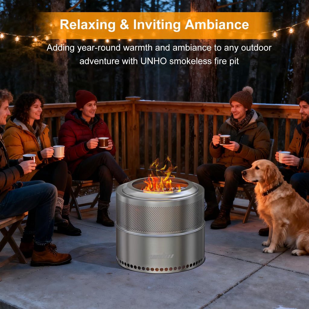 20 Inch Stainless smokeless firepit for Outside Wood Burning Stove